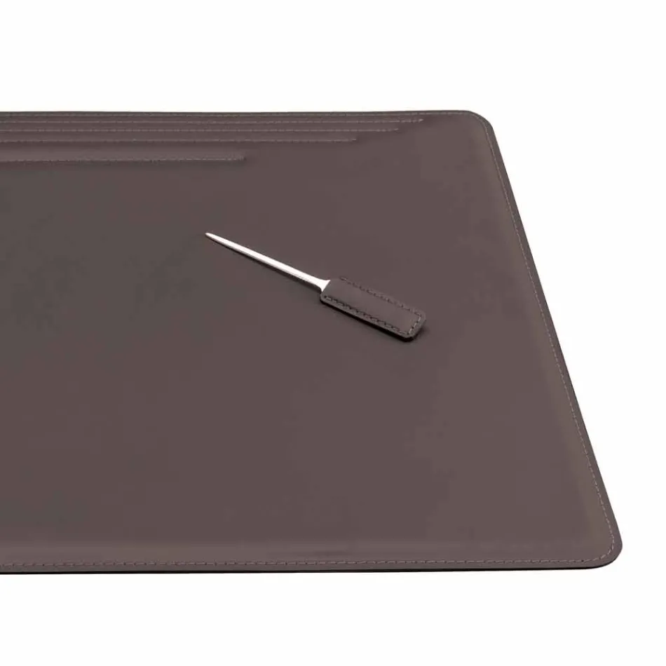 4 dele regenereret tilbehør til læderbord lavet i Italien - Ebe Viadurini