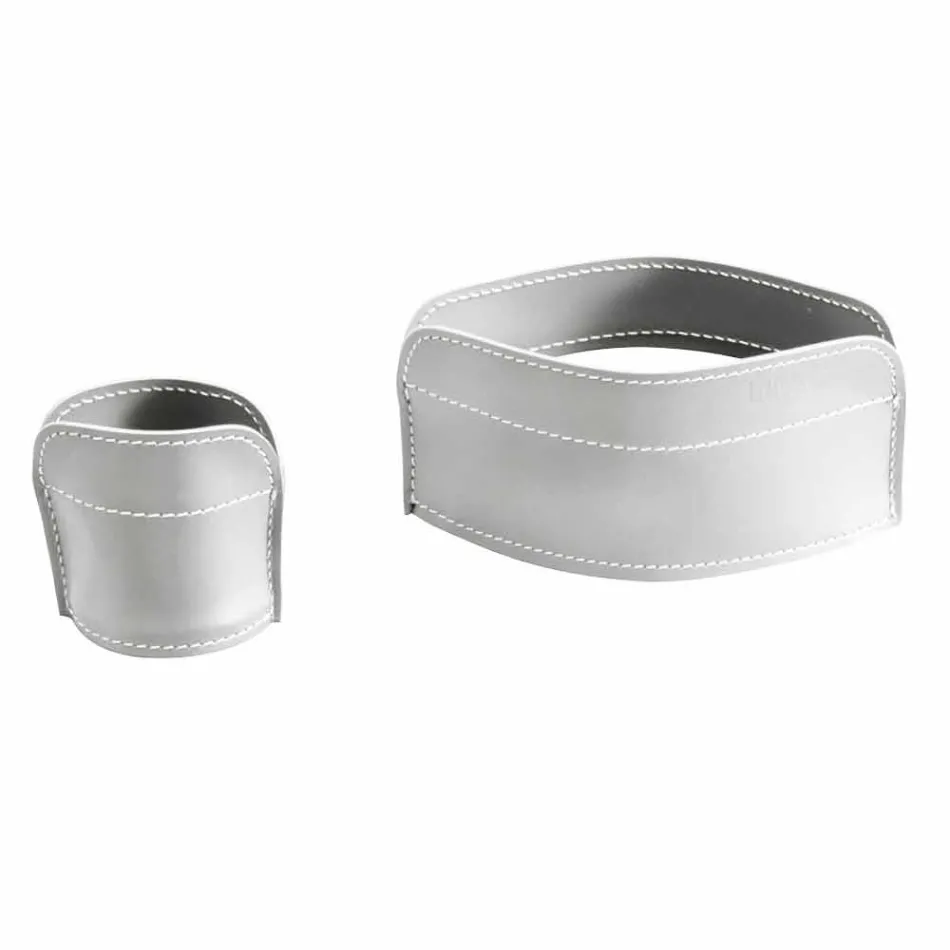 4 dele regenereret tilbehør til læderbord lavet i Italien - Ebe Viadurini