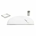 Skrivebordstilbehør i regenereret læder 4 stykker fremstillet i Italien - Medea Viadurini