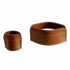 Skrivebordstilbehør i regenereret læder 5 stykker fremstillet i Italien - Ebe Viadurini