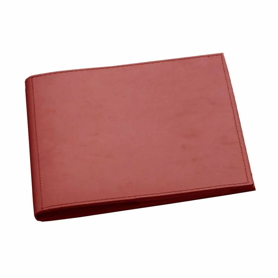 Skrivebordstilbehør i regenereret læder 5 stykker fremstillet i Italien - Medea Viadurini