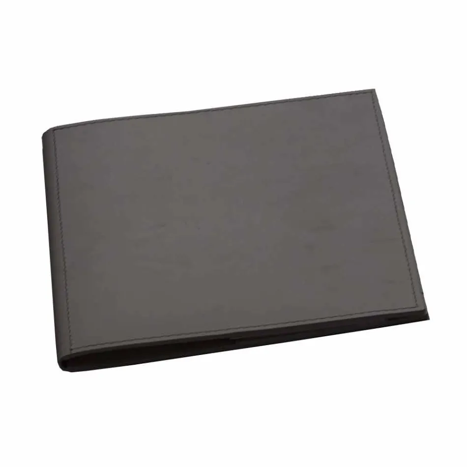 Skrivebordstilbehør i regenereret læder 5 stykker fremstillet i Italien - Medea Viadurini