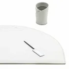 Skrivebordstilbehør i regenereret læder 5 stykker fremstillet i Italien - Medea Viadurini