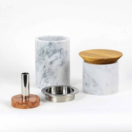 Pladsbesparende tilbehør til køkkenredskaber i marmor, træ og stål - Astoria Viadurini