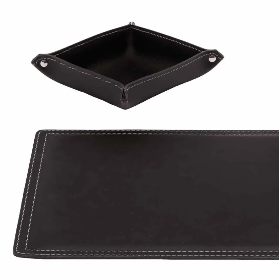 Tilbehør 4 stk regenereret læderbord lavet i Italien - Ascanio Viadurini