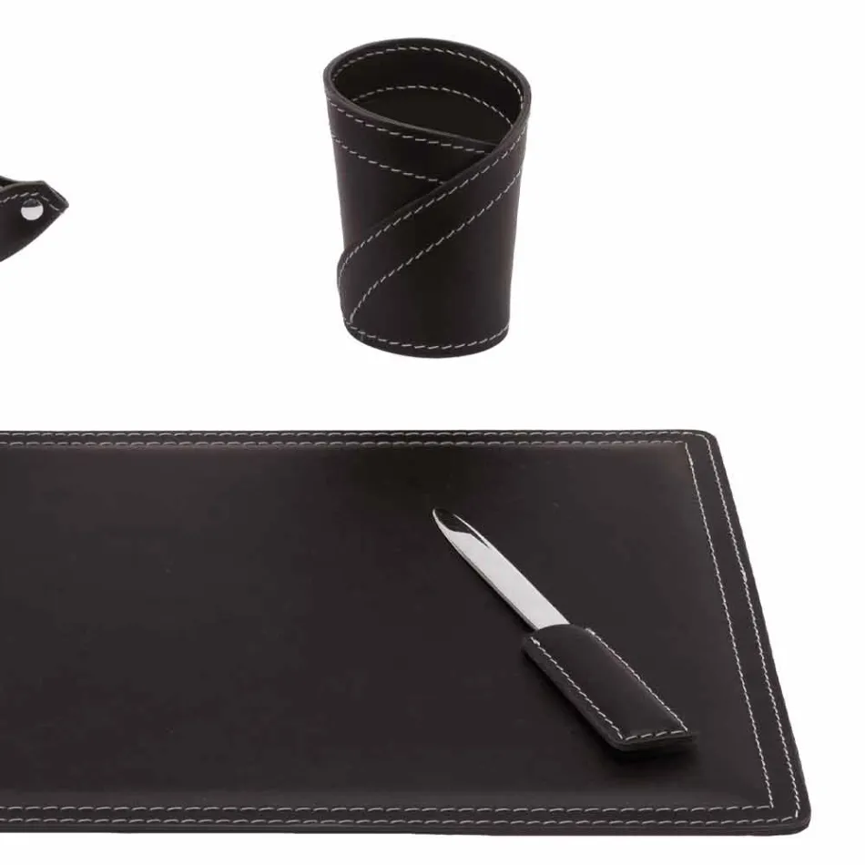 Tilbehør 4 stk regenereret læderbord lavet i Italien - Ascanio Viadurini