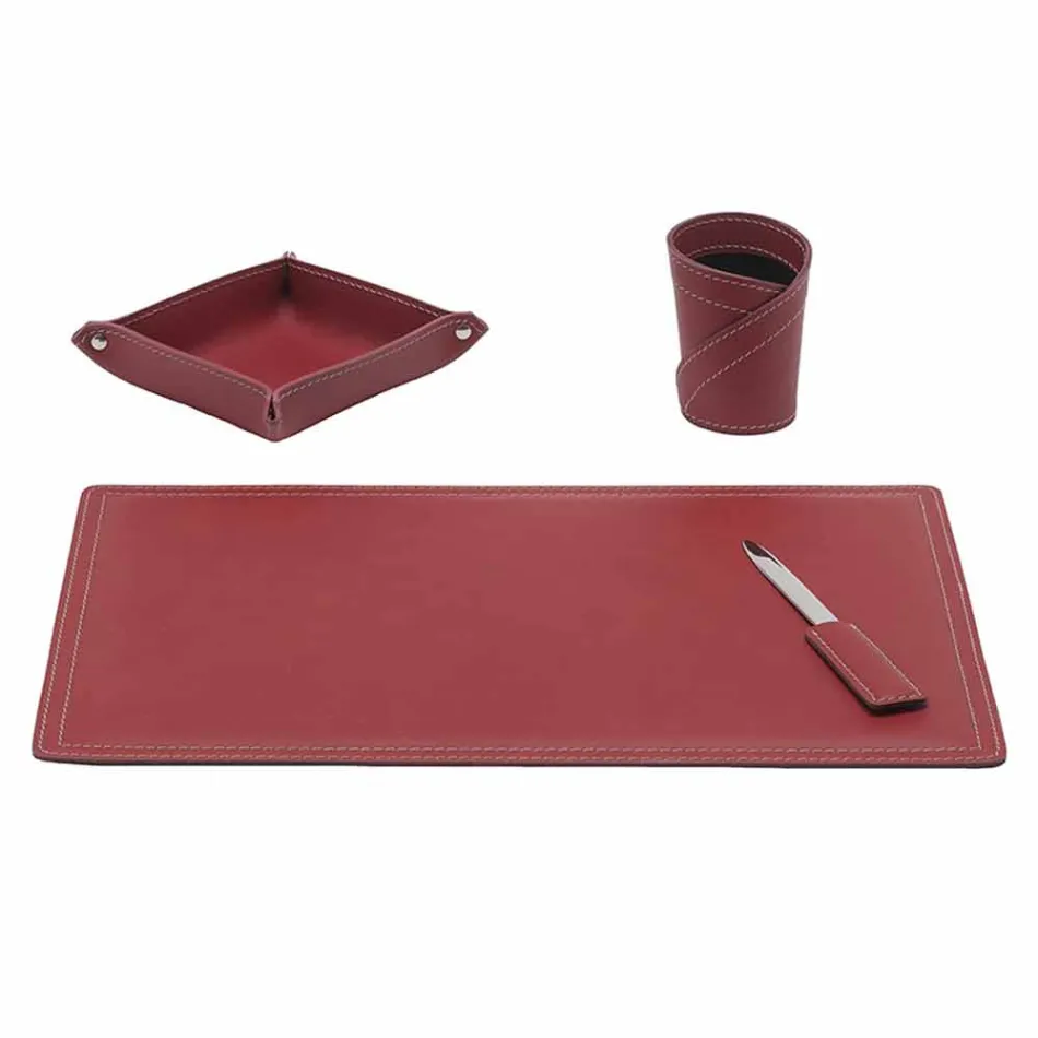 Tilbehør 4 stk regenereret læderbord lavet i Italien - Ascanio Viadurini