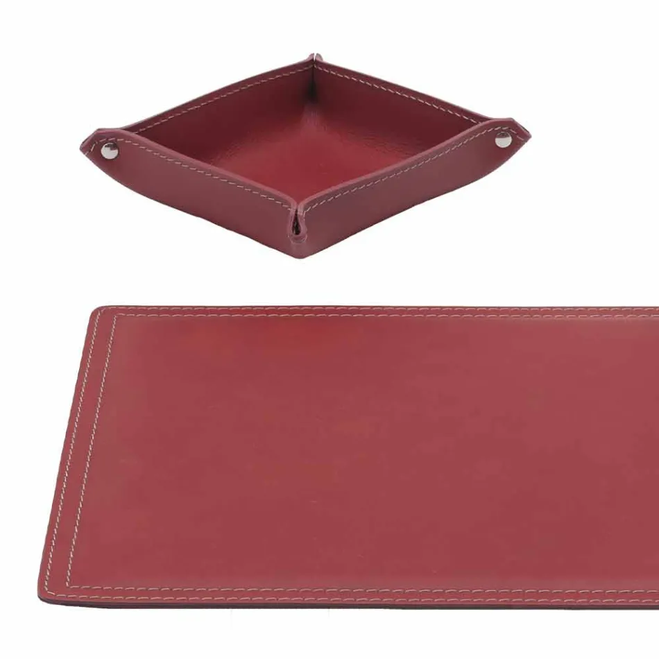 Tilbehør 4 stk regenereret læderbord lavet i Italien - Ascanio Viadurini