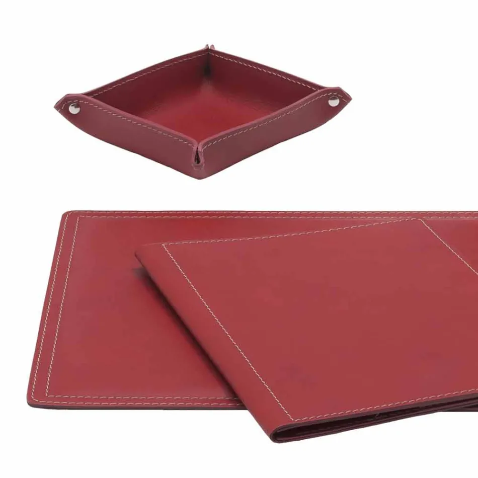 Tilbehør 5 stk regenereret læderbord lavet i Italien - Ascanio Viadurini