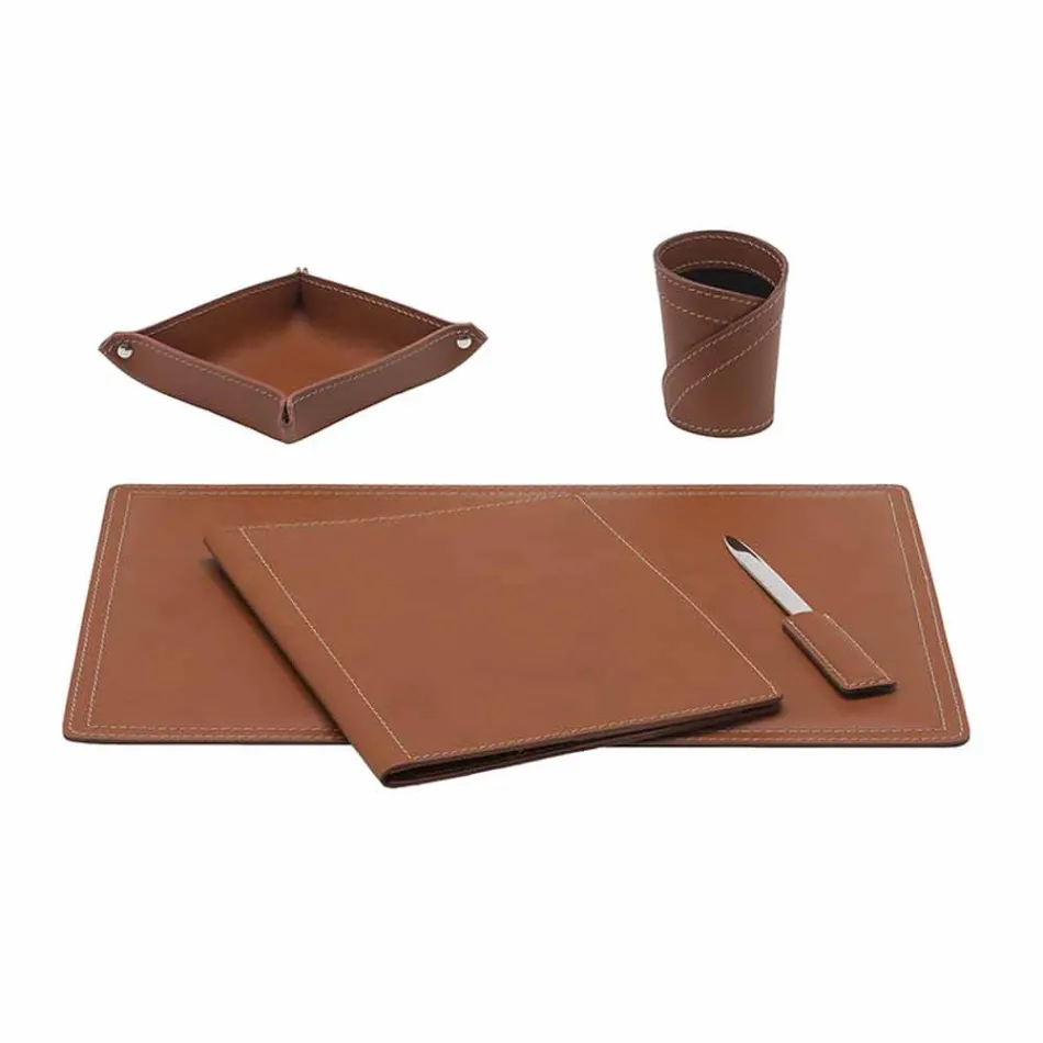 Tilbehør 5 stk regenereret læderbord lavet i Italien - Ascanio Viadurini