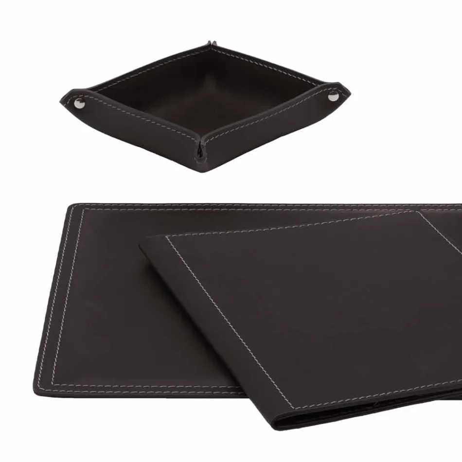 Tilbehør 5 stk regenereret læderbord lavet i Italien - Ascanio Viadurini