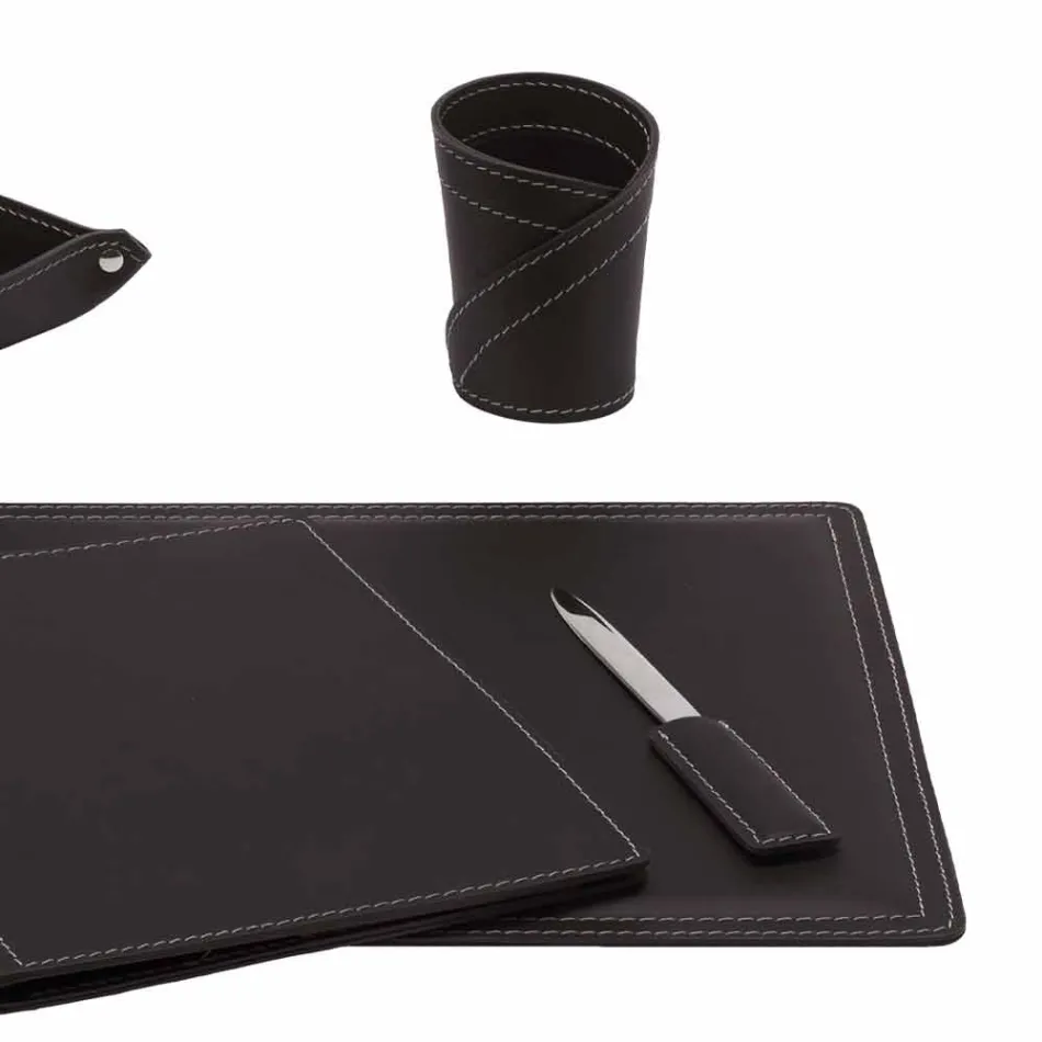 Tilbehør 5 stk regenereret læderbord lavet i Italien - Ascanio Viadurini