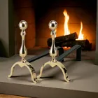 Messing Pejs Andirons Højde 32 cm Made in Italy - Bear Viadurini