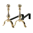 Messing Pejs Andirons Højde 32 cm Made in Italy - Bear Viadurini