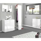 Design entré knagerække i hvidt træ, skifer eller beton - Fjona Viadurini