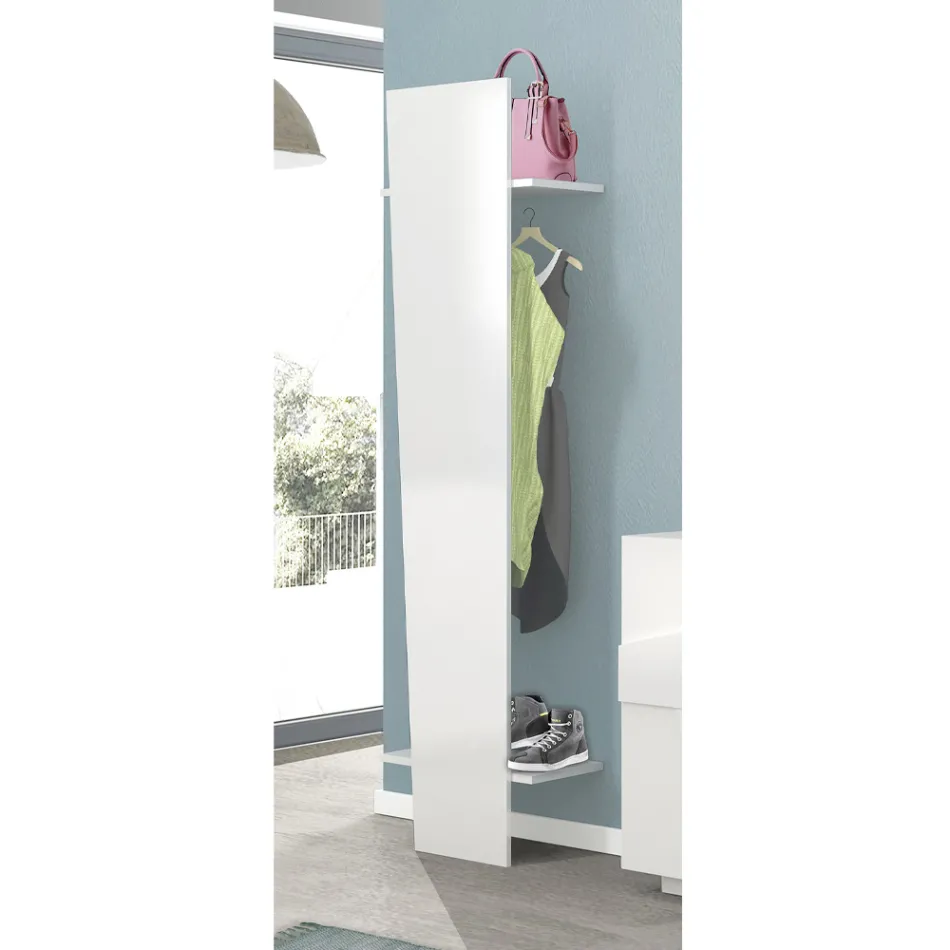 Design entré knagerække i hvidt træ, skifer eller beton - Fjona Viadurini