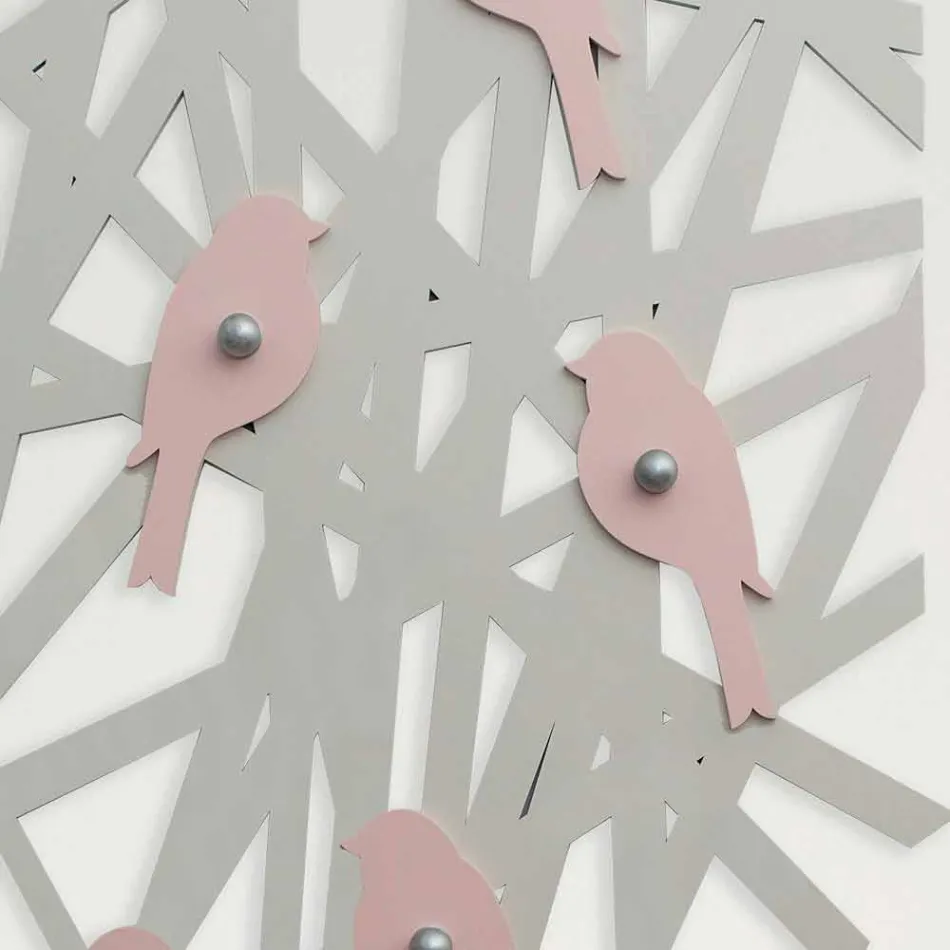 Vægfrakke i farvet træ med et moderne design - Alberuccell Viadurini