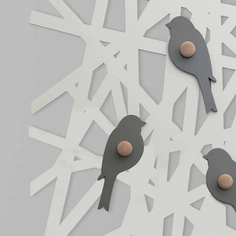 Vægfrakke i farvet træ med et moderne design - Alberuccell Viadurini