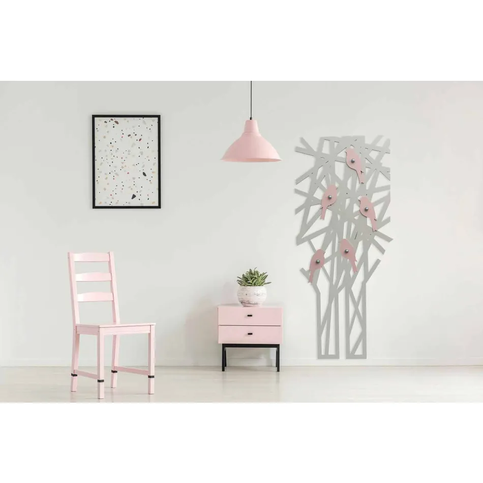 Vægfrakke i farvet træ med et moderne design - Alberuccell Viadurini