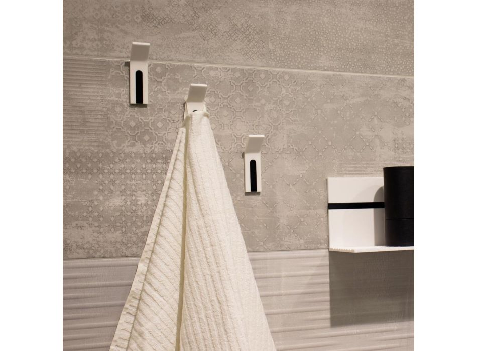 Corian Wall Coat Rack med hvid eller sort indsats, 3 stykker - Appiccio Viadurini