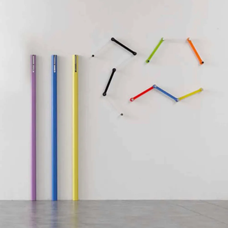 Vægbeklædningsbøjle i lakeret Mdf med dobbeltkrog fremstillet i Italien - Kviksølv Viadurini