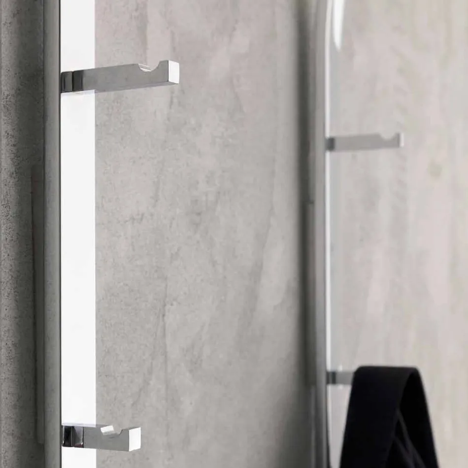 Metalvæggebøjle med 2 kroge og LED-lys Fremstillet i Italien - Osmio Viadurini