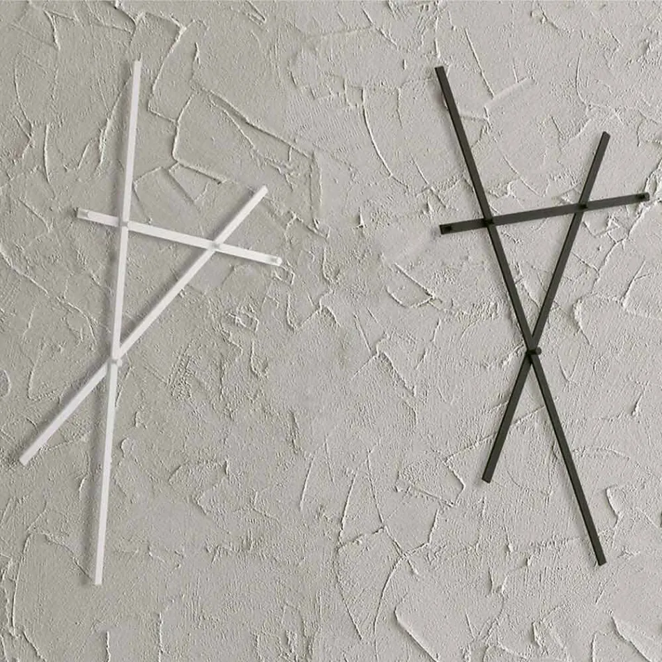 Vægbeklædningsstativ i malet metal med 5 pinde fremstillet i Italien - Olmium Viadurini