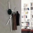 Vægbeklædningsstativ i malet metal med 5 pinde fremstillet i Italien - Olmium Viadurini