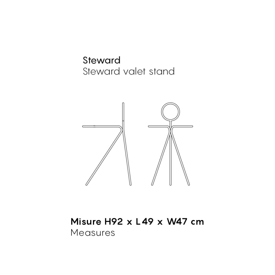 3 stykker stålkappestand lavet i Italien - Steward by Myyour Viadurini