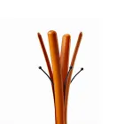 Moderne design sort stål frakkebøjle dækket af læder - natur Viadurini