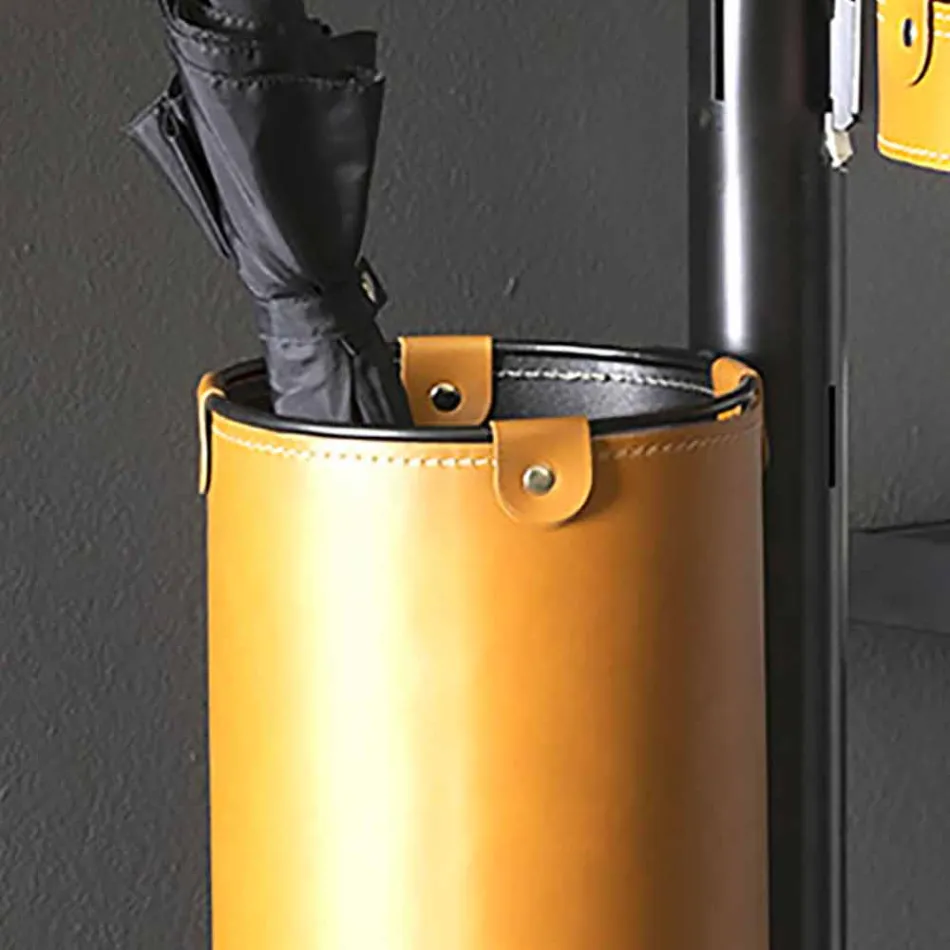 Moderne design læderbøjler i fremstillet i Italien læder - Adelfo Viadurini