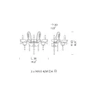 3 lys Artisan glasvæglampe fra Venedig Made in Italy - Florentine Viadurini