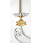 3 lys væglampe i blæst glas og klassisk luksus optisk krystal - Cassea Viadurini