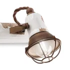 Væglampe med 2 industrielle håndværksspots i jern og keramik - Loft Viadurini