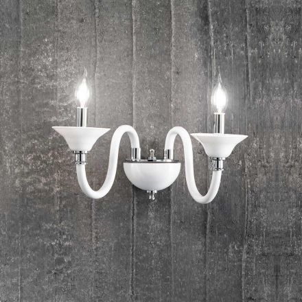 2 lys væglampe i italiensk håndværksglas klassisk stil - Mindful Viadurini