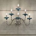 Klassisk 6 lys væglampe i glas, krystal og luksusmetal - Flandern