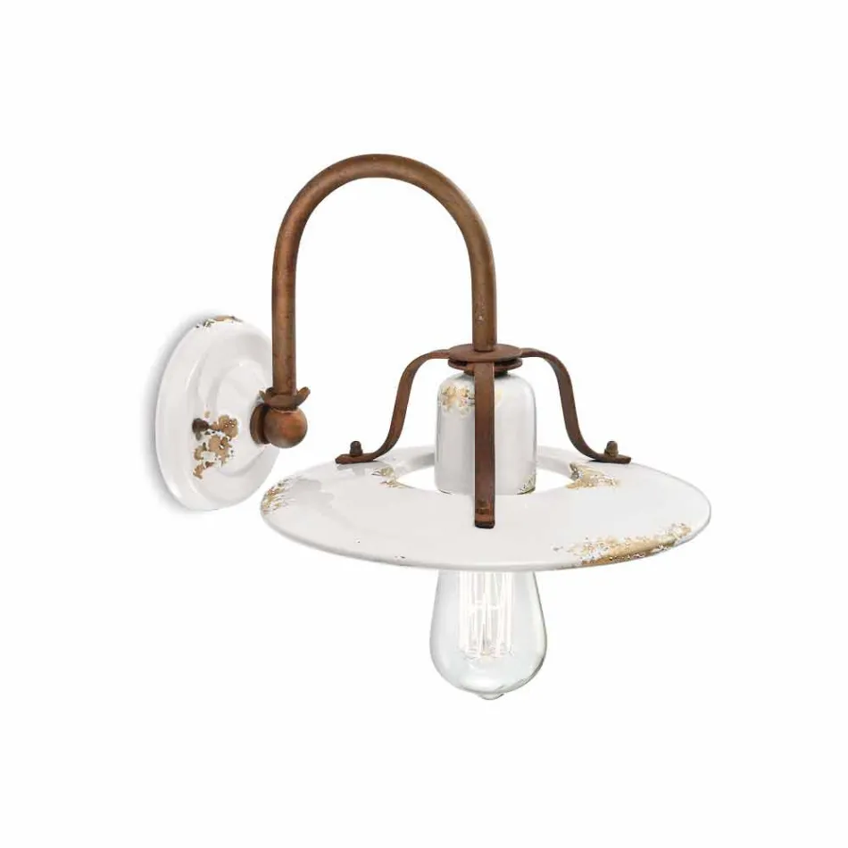 Applique land spotlight i metal og keramik Gladys Ferroluce Viadurini