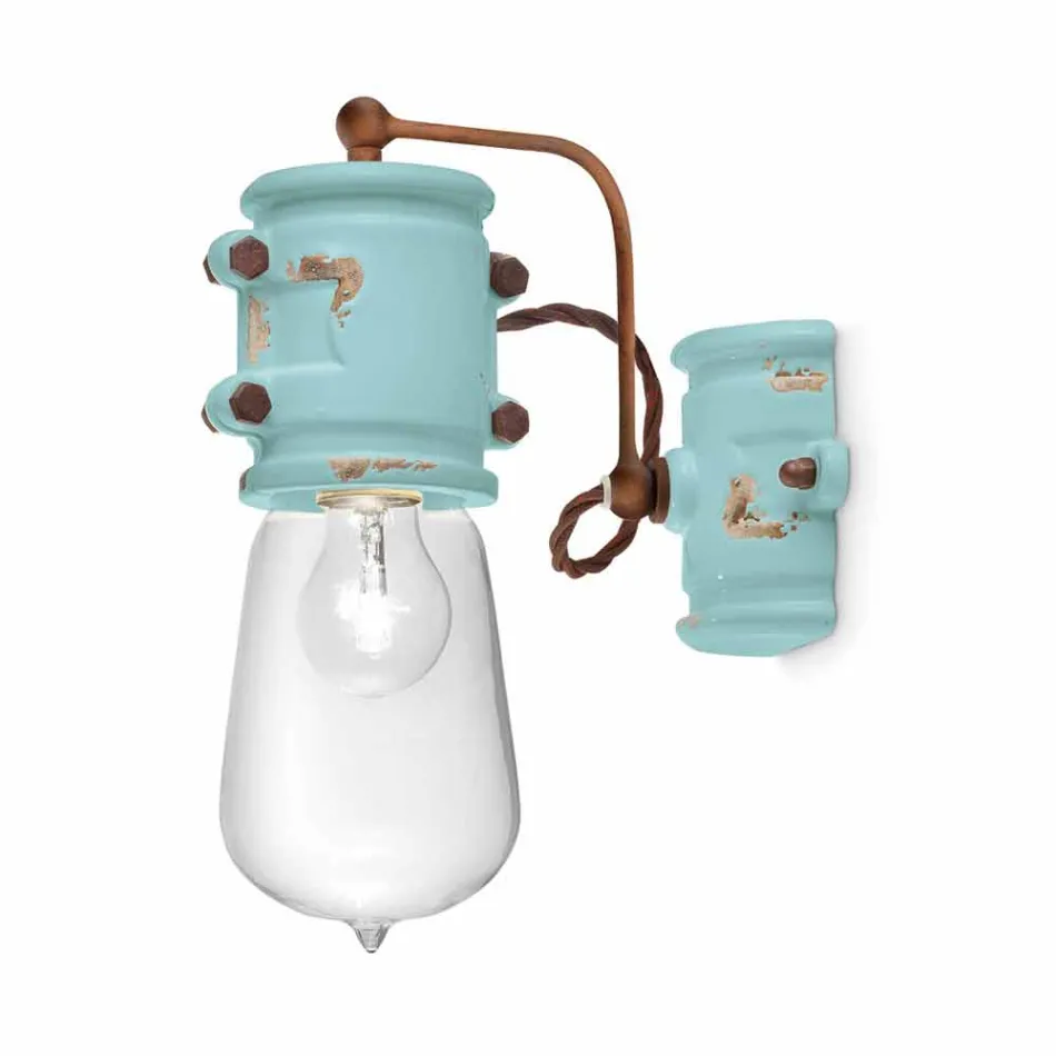 Applique urban stil spotlight i kunsthåndværk keramik Beth Ferroluce Viadurini