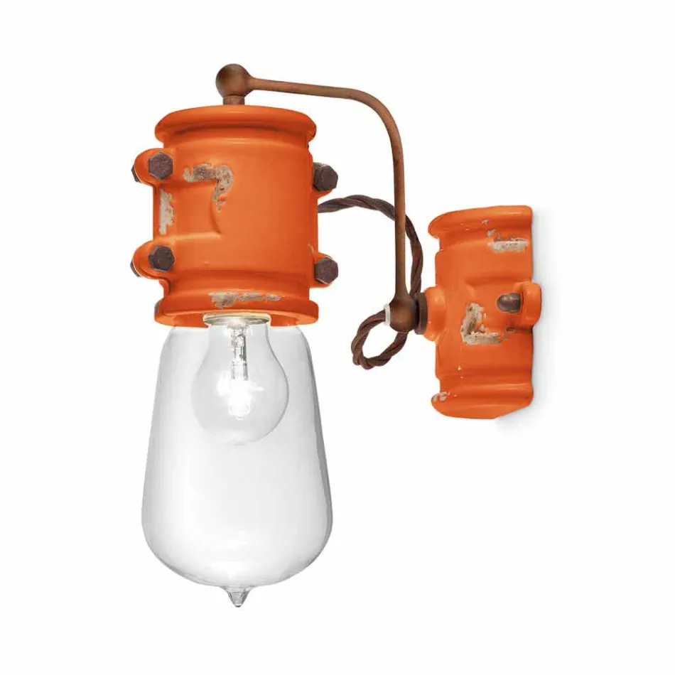 Applique urban stil spotlight i kunsthåndværk keramik Beth Ferroluce Viadurini