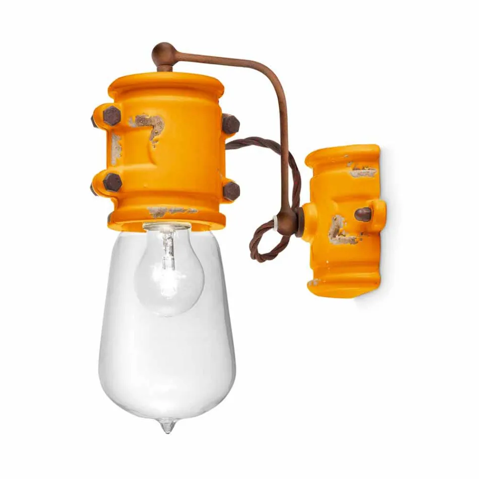 Applique urban stil spotlight i kunsthåndværk keramik Beth Ferroluce Viadurini