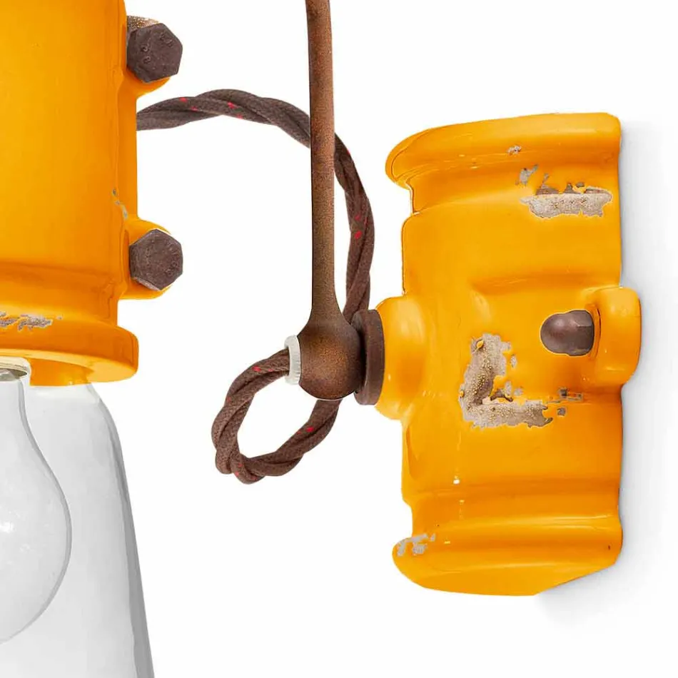 Applique urban stil spotlight i kunsthåndværk keramik Beth Ferroluce Viadurini