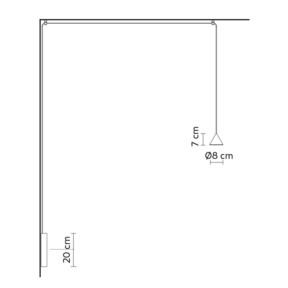 Væglampe i sort aluminium og kegle Lille Minimal Design - Mercado Viadurini
