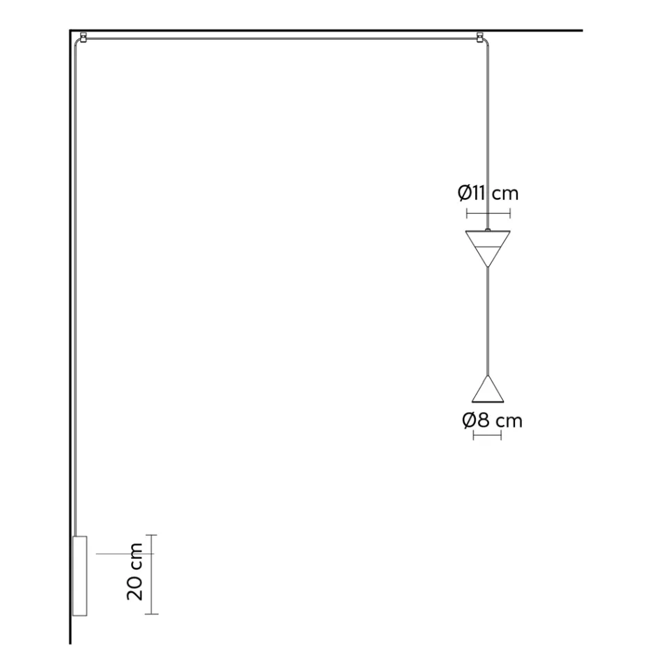 Væglampe i sort aluminium og dobbeltkegle Minimal Design - Mercado Viadurini