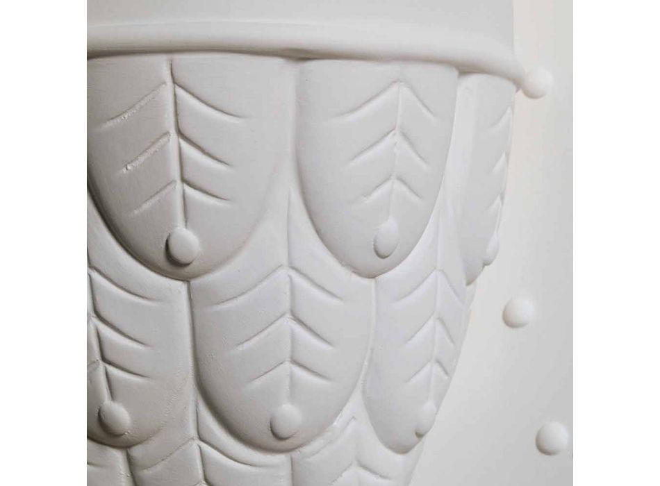 Væglampe 2 lys i mat hvid keramik ugle ugle - ugle Viadurini