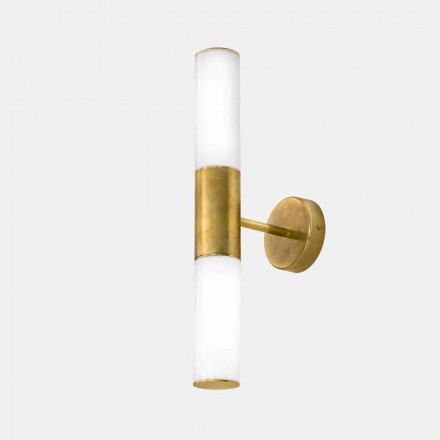 Væglampe med 2 lys i messing og glas fremstillet i Italien - Etoile af Il Fanale Viadurini