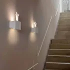 Væglampe med 3 LED-lys i mat hvid keramik med Umarell - Ometto Viadurini