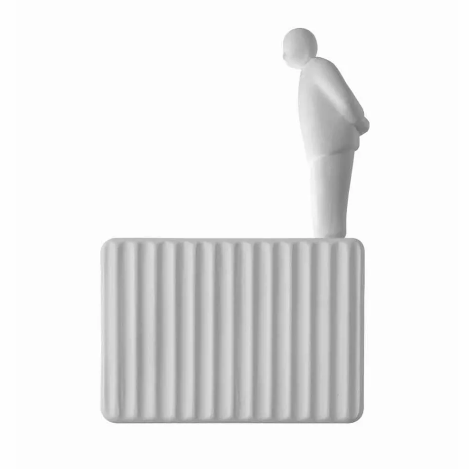 Væglampe med 3 LED-lys i mat hvid keramik med Umarell - Ometto Viadurini