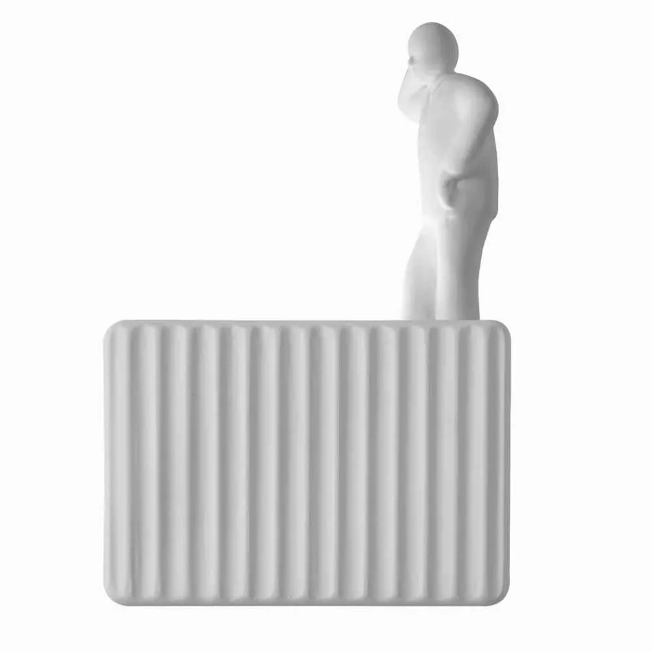 Væglampe med 3 LED-lys i mat hvid keramik med Umarell - Ometto Viadurini