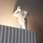 Væglampe med 3 LED-lys i mat hvid keramik med Umarell - Ometto Viadurini