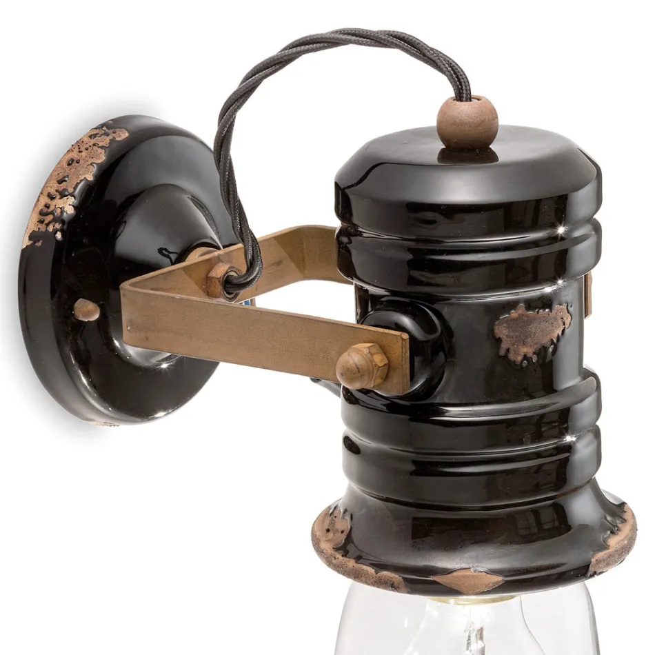 Vægapplikationsspot i keramik, glas og metal i forskellige finish Joy Ferroluce Viadurini